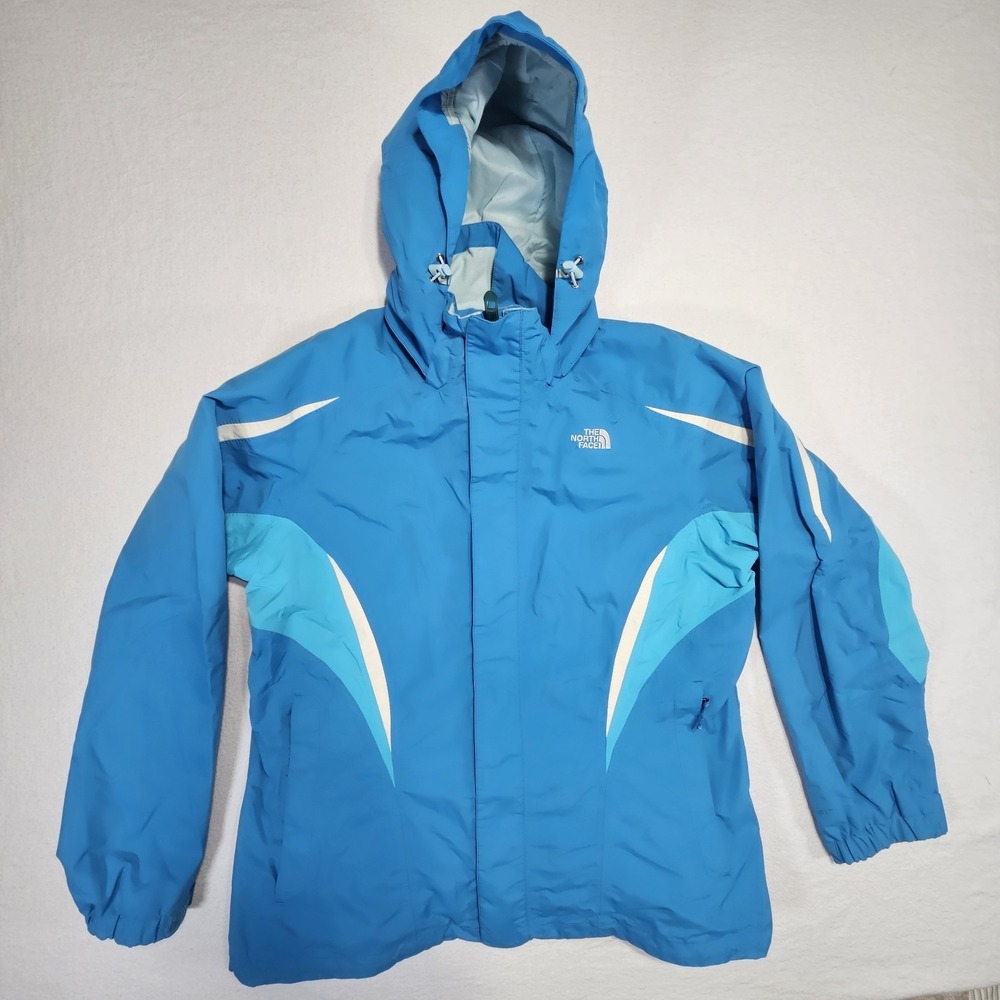 The‎ North Face Women's Sky Blue HYVENT Full Zip Soft Shell Hooded Jacket  XL